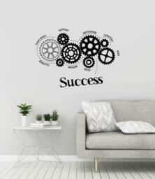 Success Gears Vinyl Wall Decal Office Space Decor Idea Stickers Mural - #3085Di - thumbnail 1