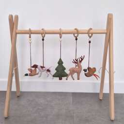 Woodland Baby Gym Decorations - Felt Forest Animals, Custom Dog - thumbnail 2
