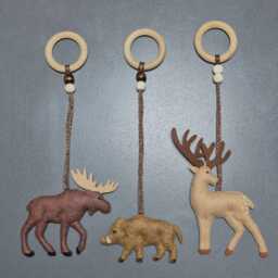 Woodland Baby Gym Decorations - Felt Forest Animals, Custom Dog - thumbnail 3