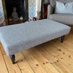 Handmade Herringbone Footstool - Chevron Ottoman Colour Choices, Legs Ranges, Sizes To Fit Living Room - thumbnail 4