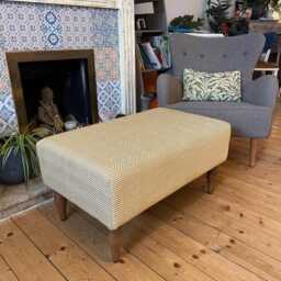 Handmade Herringbone Footstool - Chevron Ottoman Colour Choices, Legs Ranges, Sizes To Fit Living Room - thumbnail 1