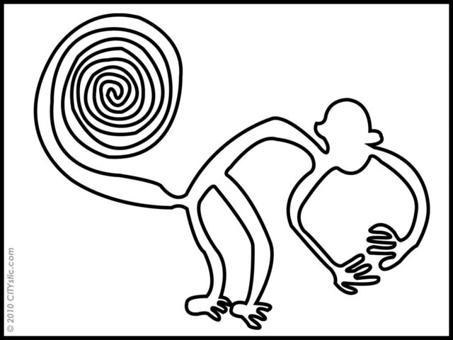 Nazca Monkey in Lines As Seen Peru From A Plane - Wall Decal - image 1