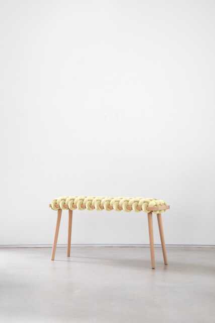 Ivory Velvet Woven Bench Beechwood Entryway, Bedroom Seating - image 1