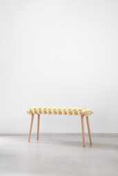 Ivory Velvet Woven Bench Beechwood Entryway, Bedroom Seating