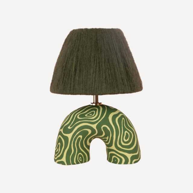 Handmade Green Swirl Table Lamp Funky Designer Lighting - image 1