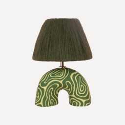 Handmade Green Swirl Table Lamp Funky Designer Lighting