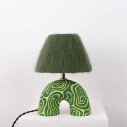 Handmade Green Swirl Table Lamp Funky Designer Lighting - thumbnail 2
