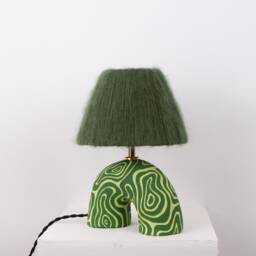 Handmade Green Swirl Table Lamp Funky Designer Lighting - thumbnail 3