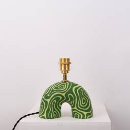 Handmade Green Swirl Table Lamp Funky Designer Lighting - thumbnail 4