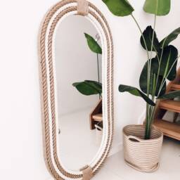 Large Oval Nautical Rope Mirror - Coastal Hampton Style, 120cm - thumbnail 4