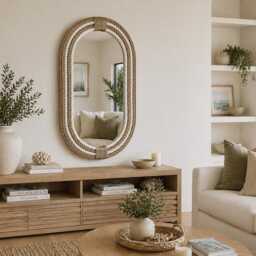 Large Oval Nautical Rope Mirror - Coastal Hampton Style, 120cm - thumbnail 2
