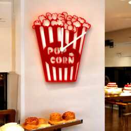 Popcorn Box Shaped Clocks - Custom Colours, Woods, Sizes Made, Your Wording - thumbnail 2