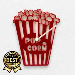 Popcorn Box Shaped Clocks - Custom Colours, Woods, Sizes Made, Your Wording
