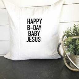 Happy B-Day Jesus Pillow Cover, 18 X Cover, Christmas Christian Pillow, Gift - thumbnail 2
