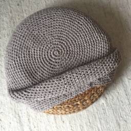 Ottoman Slipcover, Crochet Round Stool Cover, Custom Made Cover Fit - Upcycling Pouffe - thumbnail 3