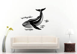 Big Fish Wale Sea Ocean Water Creature Nautical Nature Wall Sticker Decal Vinyl Mural Decor Art L2283