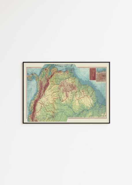 Vintage Map Of Ecuador, Colombia, & Guiana Fine Art Print - image 1