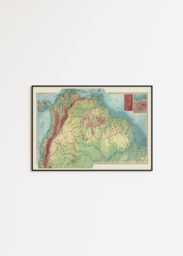 Vintage Map Of Ecuador, Colombia, & Guiana Fine Art Print - thumbnail 1