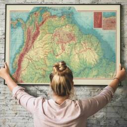 Vintage Map Of Ecuador, Colombia, & Guiana Fine Art Print - thumbnail 3