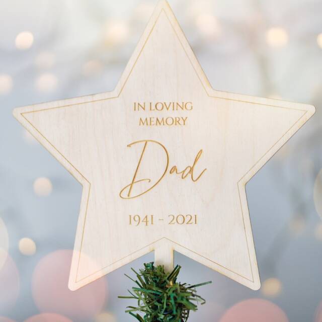 Personalised Christmas Tree Topper, Star Topper Memorial Gift Decoration Remembrance in Loving Memory Ornament Xmas - image 1