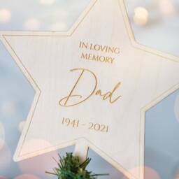 Personalised Christmas Tree Topper, Star Topper Memorial Gift Decoration Remembrance in Loving Memory Ornament Xmas - thumbnail 3