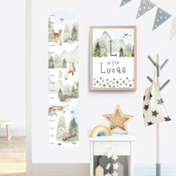 Woodland Animal Height Chart Nursery Wall Decal - thumbnail 3