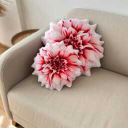 Dahlia Flower Pillow, 3D Printed Botanical Cushion - thumbnail 2