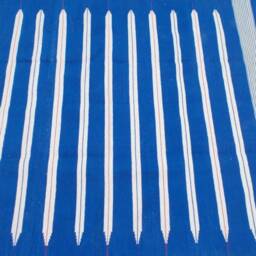 4x6 Navy Blue & White Stripes Cotton Rug Dhurrie - Colour - thumbnail 2