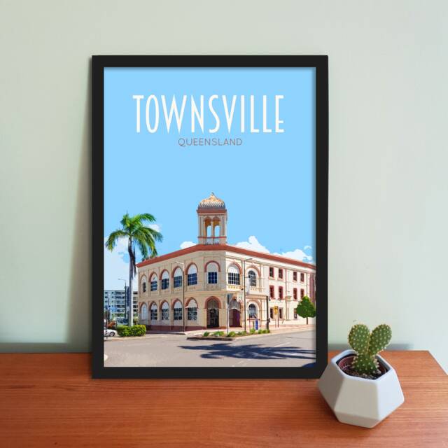 Townsville Travel Poster - Retro Vintage Style Art Print, Artwork, Homeware, Queensland Australia Travel Print - image 1