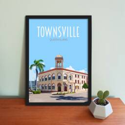 Townsville Travel Poster - Retro Vintage Style Art Print, Artwork, Homeware, Queensland Australia Travel Print - thumbnail 1