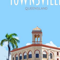 Townsville Travel Poster - Retro Vintage Style Art Print, Artwork, Homeware, Queensland Australia Travel Print - thumbnail 2