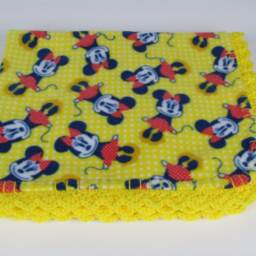 367 - Minnie Mouse Fleece Baby Blanket in Yellow - thumbnail 3
