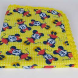 367 - Minnie Mouse Fleece Baby Blanket in Yellow - thumbnail 2