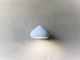 Handmade Ceramic Pendant Light Carved Texture, Off White Lampshade - thumbnail 1