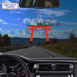 Custom Name Fushimi Inari Shrine Torii Gate With Christmas Lights Ornament, Tree Hanging Decor, Flat Ornament - thumbnail 3