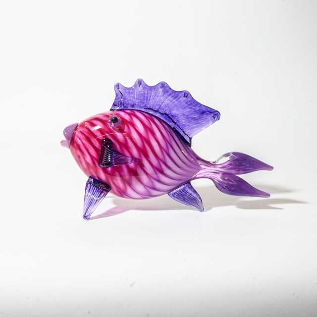 Hand Blown Glass Fish Coral Coast - image 1