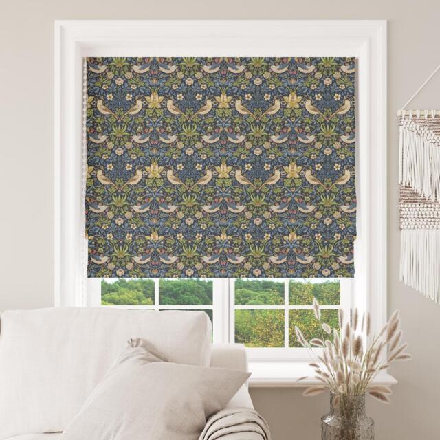 Made To Measure Roman Blind With A Hand Stitched Finish, William Morris Strawberry Thief - image 1