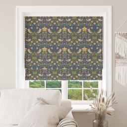 Made To Measure Roman Blind With A Hand Stitched Finish, William Morris Strawberry Thief