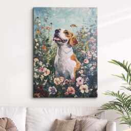 Beagle Dog Abstract Oil Painting Framed Canvas & Print Large Sizes Wall Art Poster Pet Home Decor Interior Lover Gift Idea - thumbnail 1