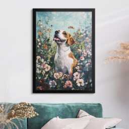 Beagle Dog Abstract Oil Painting Framed Canvas & Print Large Sizes Wall Art Poster Pet Home Decor Interior Lover Gift Idea - thumbnail 4