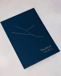 Taurus Constellation Zodiac Art Print/Gold Foil Wall Astrology Home Decor April-May Birthday /Metallic On Navy Or Cream - thumbnail 1