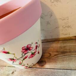 Pink Cherry Blossom Bird Terracotta Plant Pot, Pretty Flower Gifts, Home Accessories, Decorations - thumbnail 3