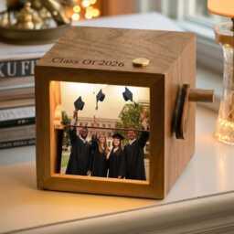 Personalized Graduation Photo Flipbook Frame, Class Of 2026 Box With Light, Senior Room Decor, Keepsake Gift