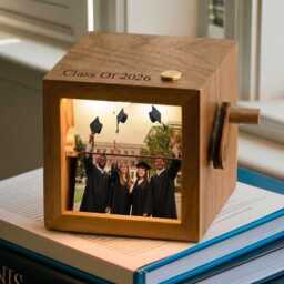 Personalized Graduation Photo Flipbook Frame, Class Of 2026 Box With Light, Senior Room Decor, Keepsake Gift - thumbnail 4