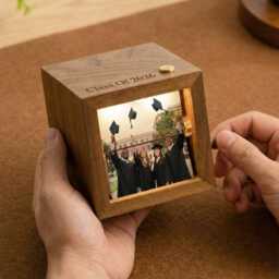 Personalized Graduation Photo Flipbook Frame, Class Of 2026 Box With Light, Senior Room Decor, Keepsake Gift - thumbnail 3