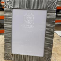 Heavy Cast Grooved Pewter Photo Frame 5x7, Luxury Handcrafted Picture - thumbnail 3