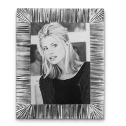 Heavy Cast Grooved Pewter Photo Frame 5x7, Luxury Handcrafted Picture - thumbnail 2