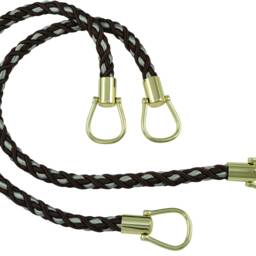 Pair Of Elegant Brown, Light Blue Curtain & Drapery Rope Tiebacks, 18 Inch Long, Approx. 1/2 Thick, Style# Brtbm Color# Mocha Ice - 24B - thumbnail 2