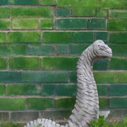 Concrete Dinosaur Statue Stone Loch Ness Monster Figurine Long Serpent Sculpture Outdoor Garden Ornament Mythical Creature Decor Gift - thumbnail 2