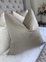 Adrianna Taupe Cushion Cover Luxury Textured Designer Pillow Case Double-Sided Throw Modern Home Living Handmade Bespoke Sizes - thumbnail 1